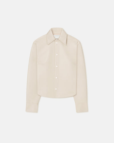 Bogna - Okobor™ Alt-Leather Shirt Jacket - Chalk