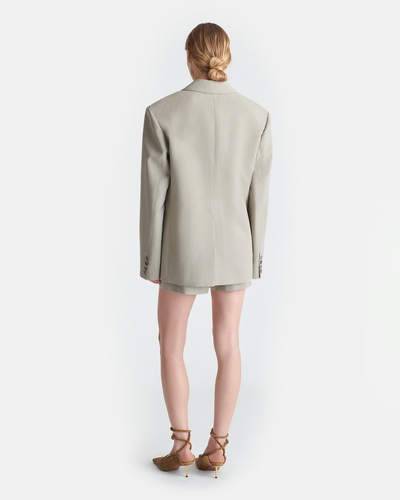 Diante - Raw Silk Blazer - Sand Grey