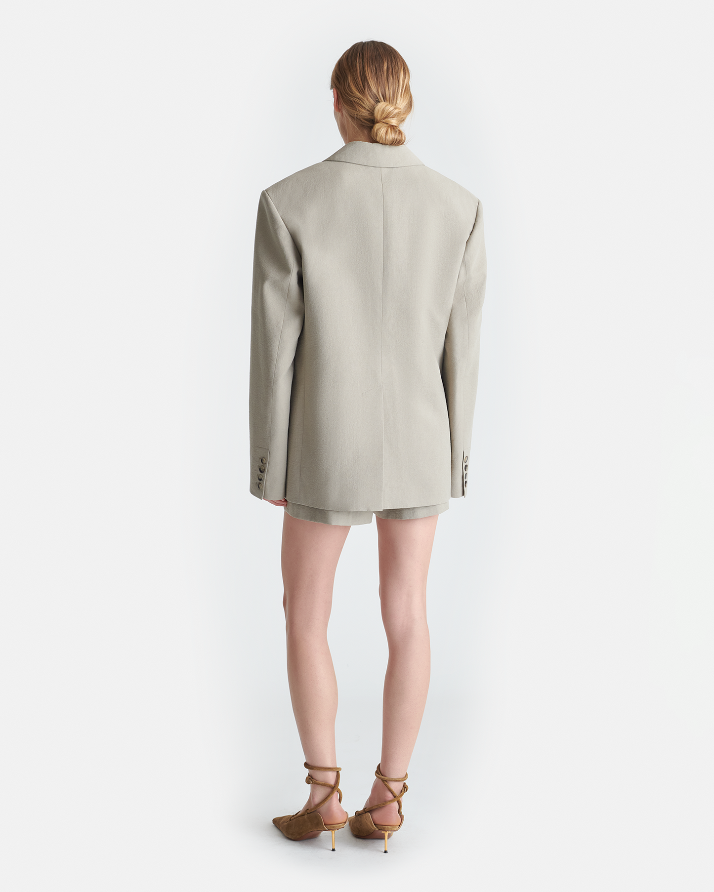 Diante - Raw Silk Blazer - Sand Grey