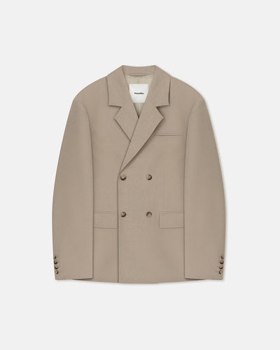 Diante - Raw Silk Blazer - Sand Grey