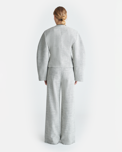 Kiyo - Mouline Tweed Blazer - Black/White