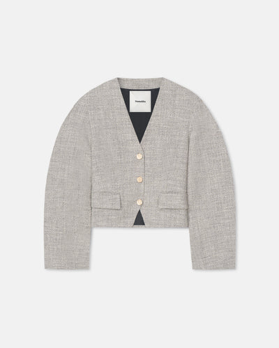 Kiyo - Mouline Tweed Blazer - Black/White