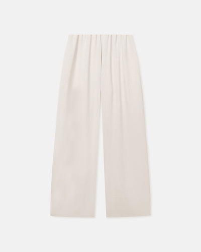 Brenda - Washed Satin Pants - Ecru