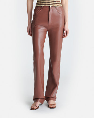Jacoba - Okobor™Alt-Leather Pants - Henna