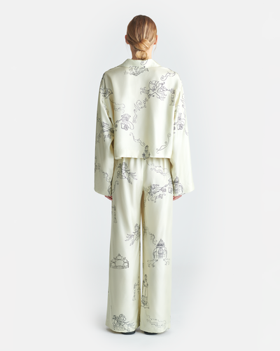 Brenda - Printed Silk Twill Pants - Folktale