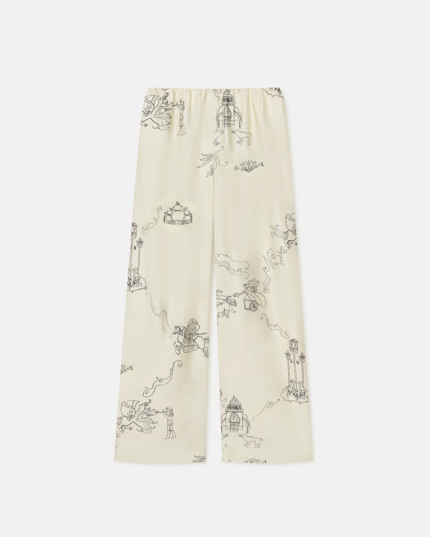 Brenda - Printed Silk Twill Pants - Folktale