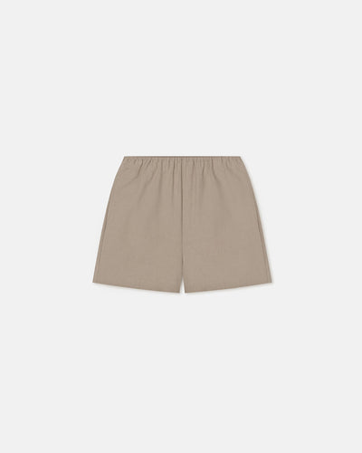 Dylla - Tailored Raw Silk Shorts - Sand Grey