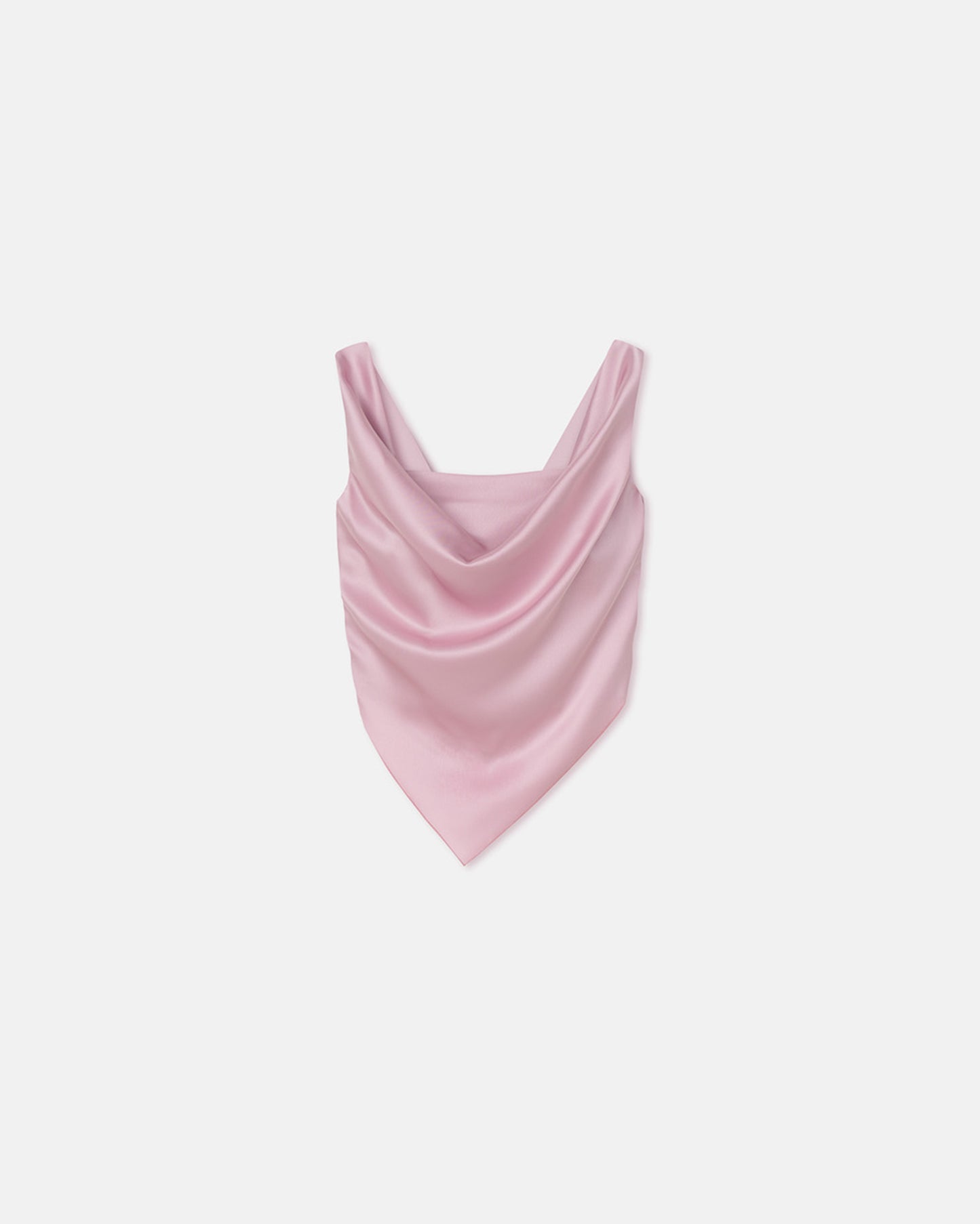 Petra - Sleeveless Draped Slip Satin Top - Dusty Pink