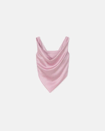 Petra - Sleeveless Draped Slip Satin Top - Dusty Pink