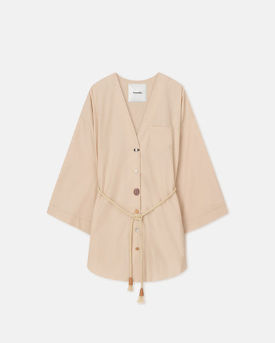 Nani - Light Poplin Top - Beige