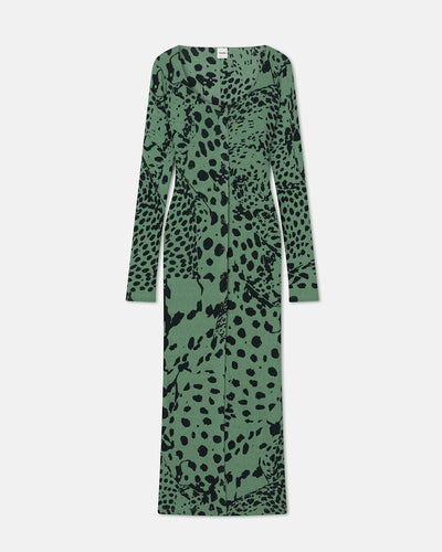 Nareh - Printed Mesh Jersey Cardigan - Cheetah Green