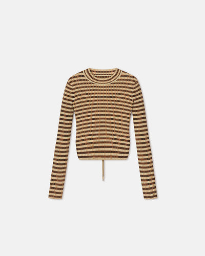 Perrie - Striped Ribbed-Cotton Top - Multicolor Stripe