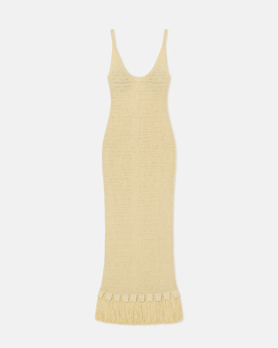 Alona - Knitted Midi Dress - Dusty Yellow