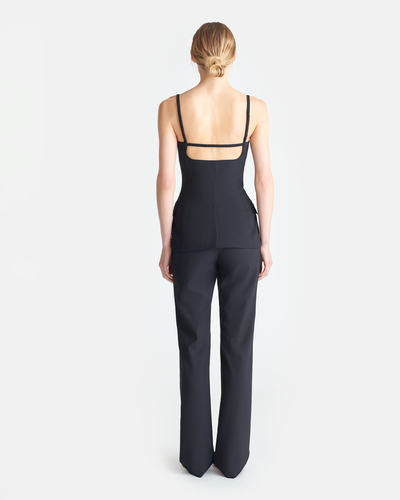 Irida - Tailored Bootcut Pants - Black