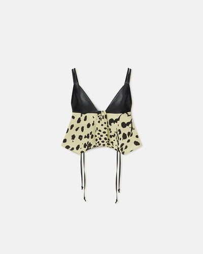 Nyssa - Georgette and Okobor™ Alt-Leather Top - Cheetah/Black