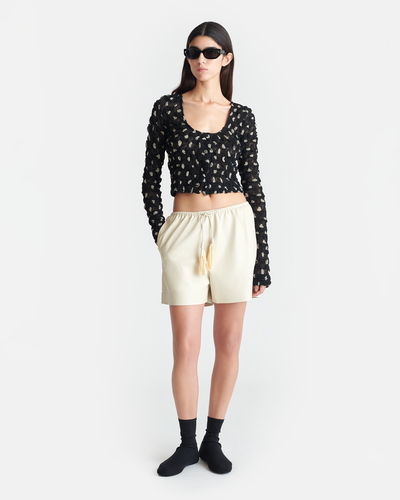 Aniela - Okobor™ Alt-Leather Shorts - Chalk/Creme