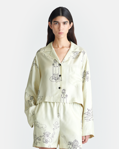 Vally - Cropped Silk Twill Shirt - Folktale