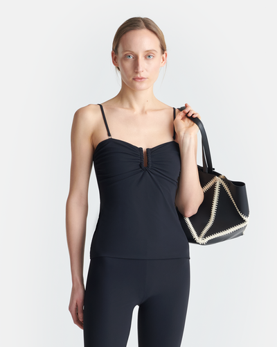 Bianca - Stretch Jersey Swim Top - Black