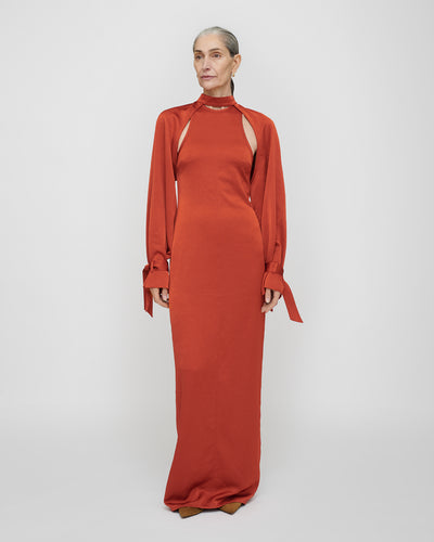 Himani - Crisp Satin Dress - Rouge
