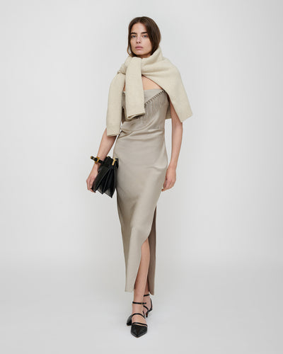 Rachana - Crisp Satin Dress - Silver