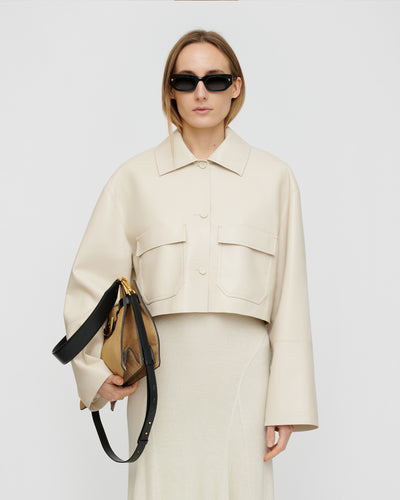 Omolara - Okobor/Faux Shearling Jacket - Creme