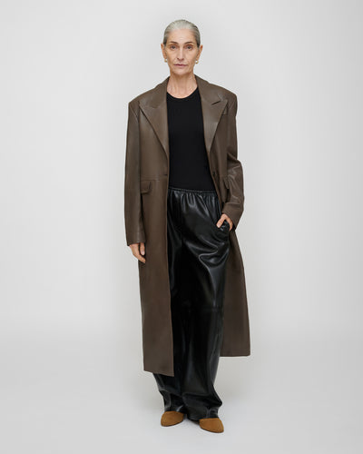 Inderjit - Leather Jacket - Dark Taupe