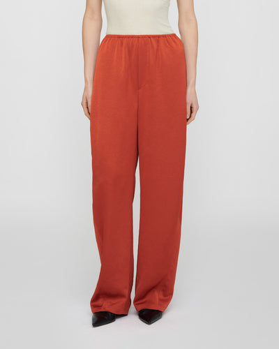 Zoela - Crisp Satin Pants - Rouge