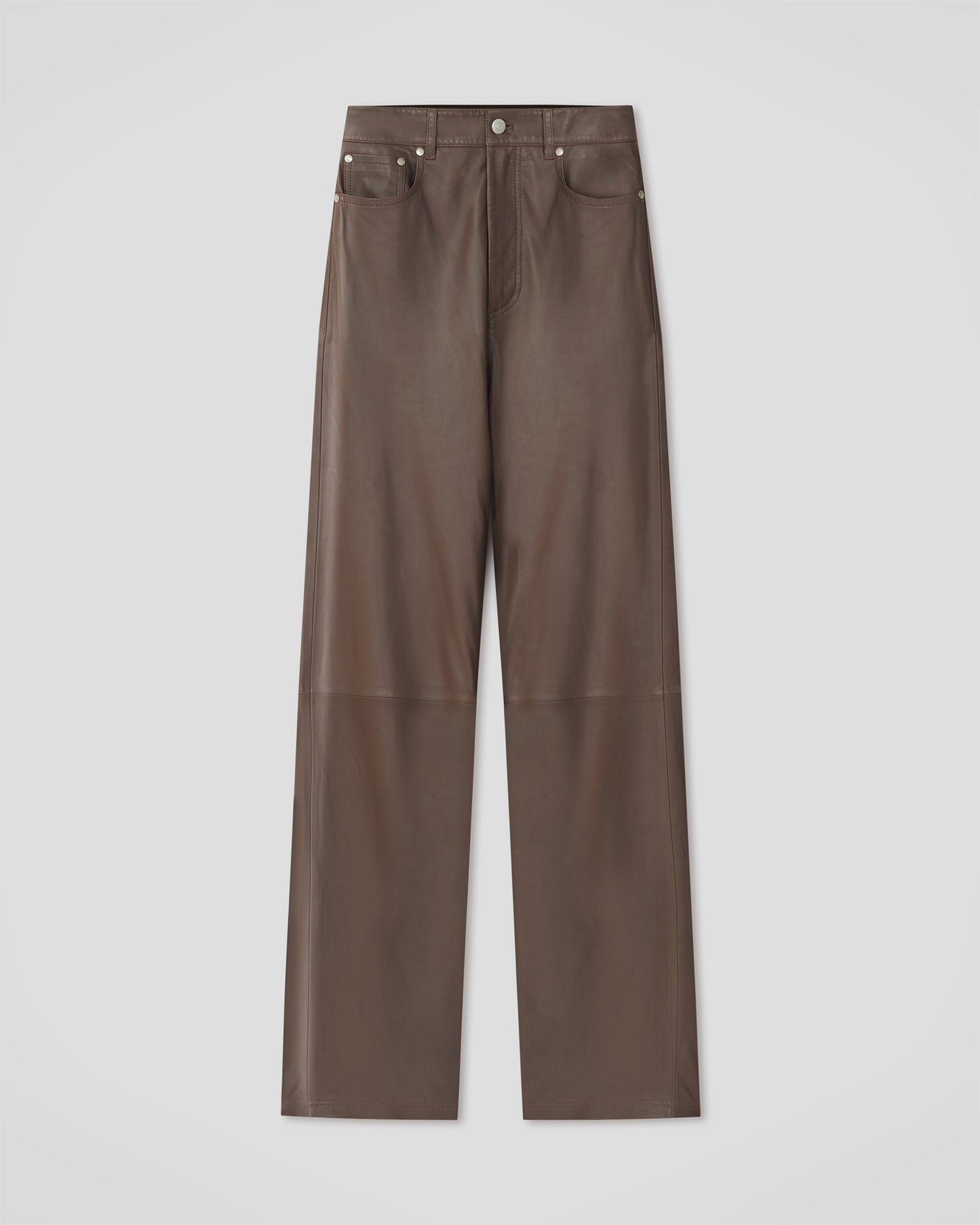 Martie - Leather Pants - Dark Taupe