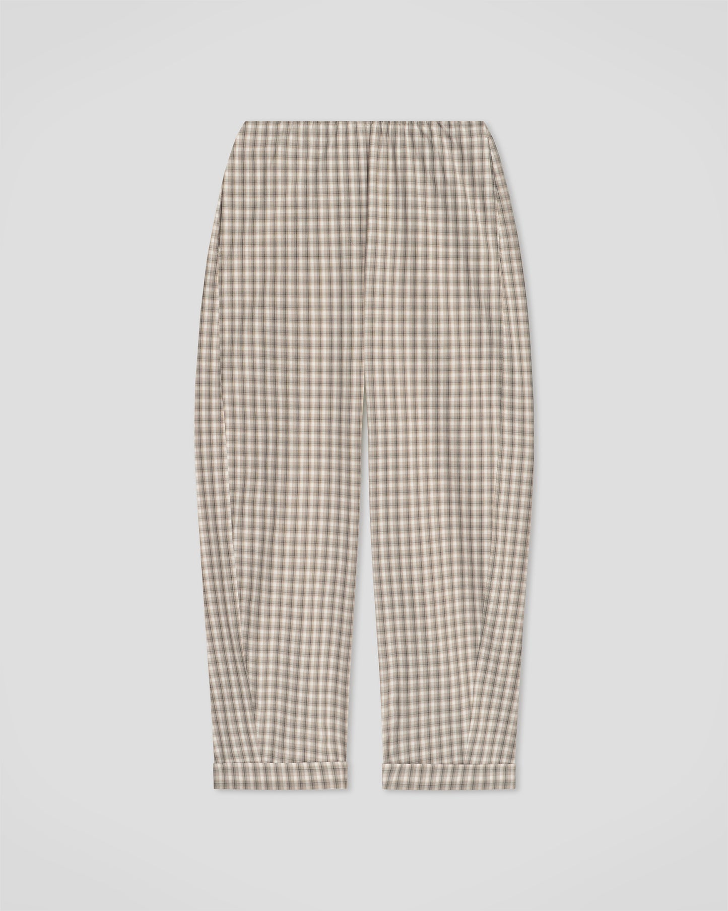 Yayoi - Checked Shirting Pants - Creme/Grey