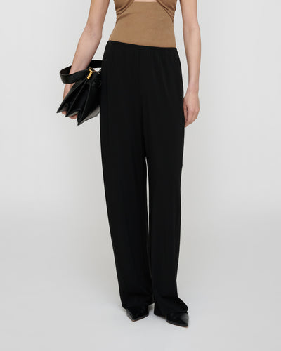 Zoela - Fluid Jersey Pants - Black