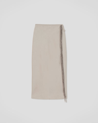 Gargi - Crisp Satin Skirt - Silver