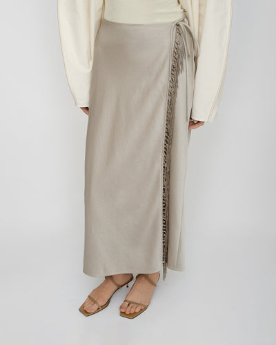 Gargi - Crisp Satin Skirt - Silver