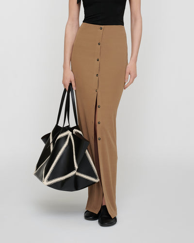 Mahika - Mesh Jersey Skirt - Light Mocha