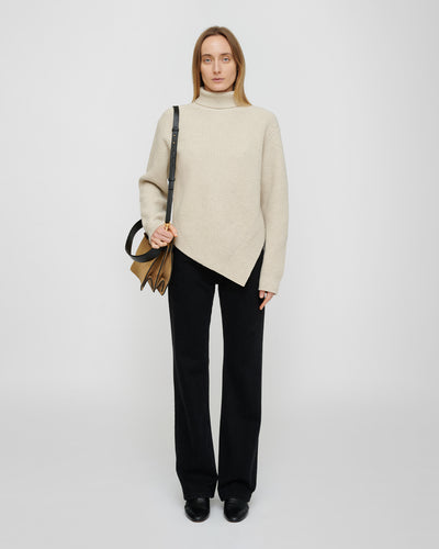 Narda - Wool Cotton Rib Knit - Creme