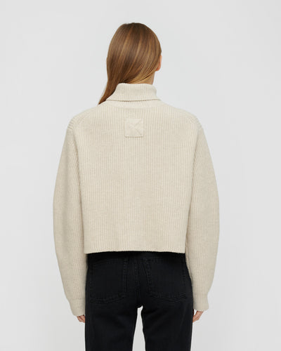 Narda - Wool Cotton Rib Knit - Creme