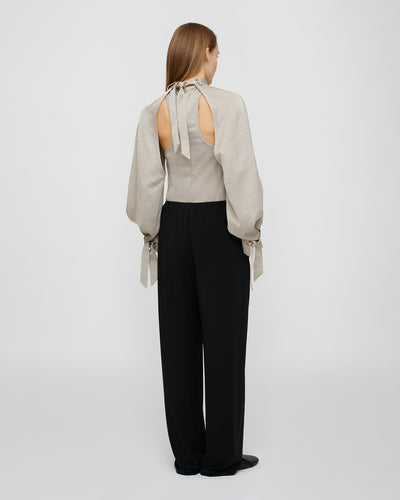 Veta - Crisp Satin Tank - Silver