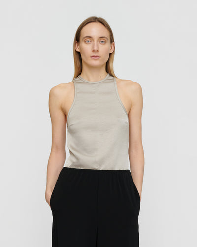 Veta - Crisp Satin Tank - Silver