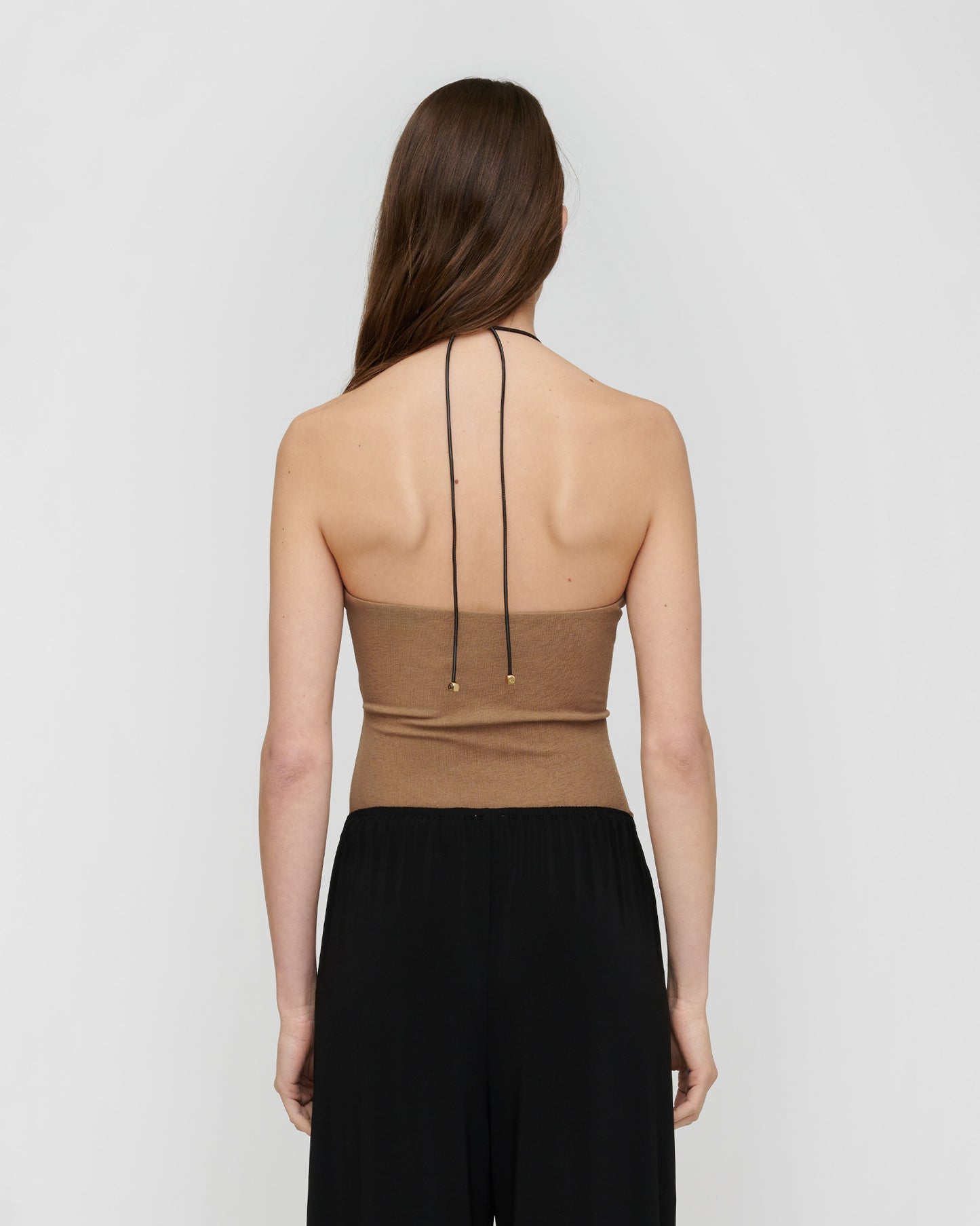 Shila - Mesh Jersey Top - Light Mocha