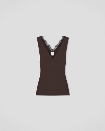 Siara - Fluid Rib Tank - Dark Brown