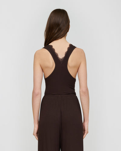 Siara - Fluid Rib Tank - Dark Brown