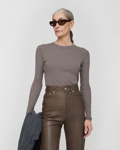 Tamsin - Rib Jersey Tee - Grey