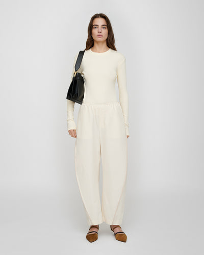 Tamsin - Rib Jersey Tee - Creme