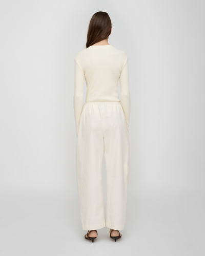 Tamsin - Rib Jersey Tee - Creme