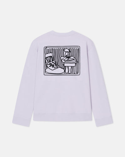 Remy - Printed Cotton-Fleece Sweatshirt - Lilac/Black/Books