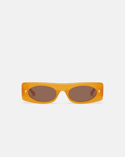 Ruthie - Bio-Plastic Visor Sunglasses - Orange Merino