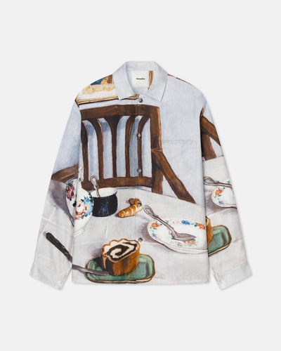 Sebler - Printed Silk Twill Shirt - Poppyseed Cake