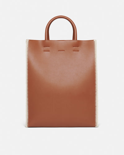 The Compass Tote - Crochet Tote Bag - Tan/Crème