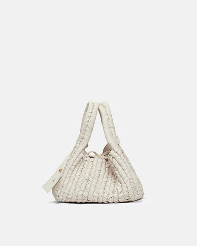 The Busket - Okobor™ Alt-Leather Knit Bucket Bag - White