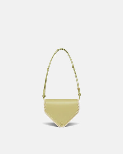 The Triangle Bag Mini - Patent Alt-Nappa Shoulder Bag - LimeAcc