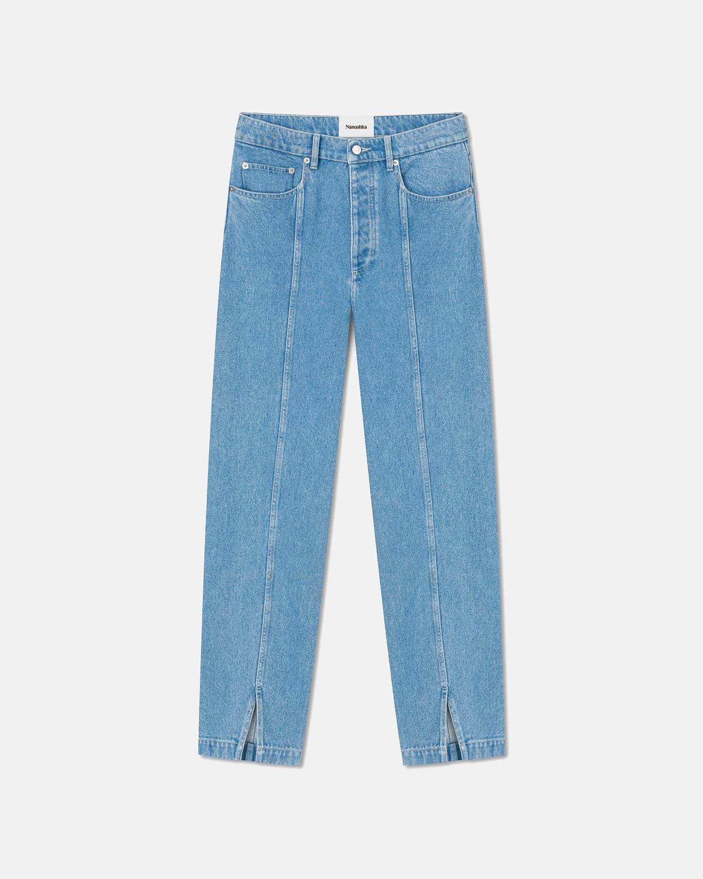 Tibes - Split-Hem Jeans - Eco Light Wash
